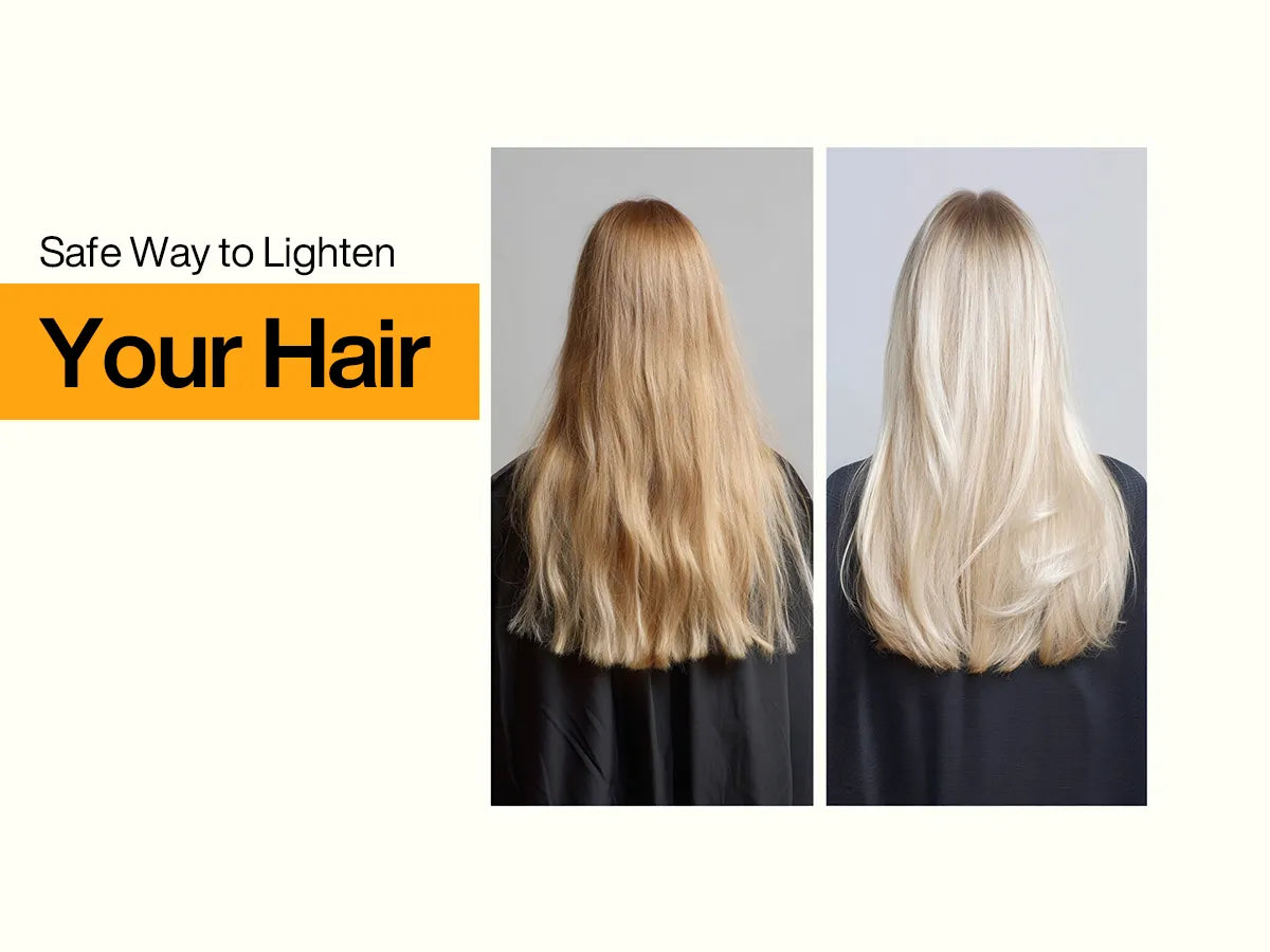 Hair before and after using GK Hair Product